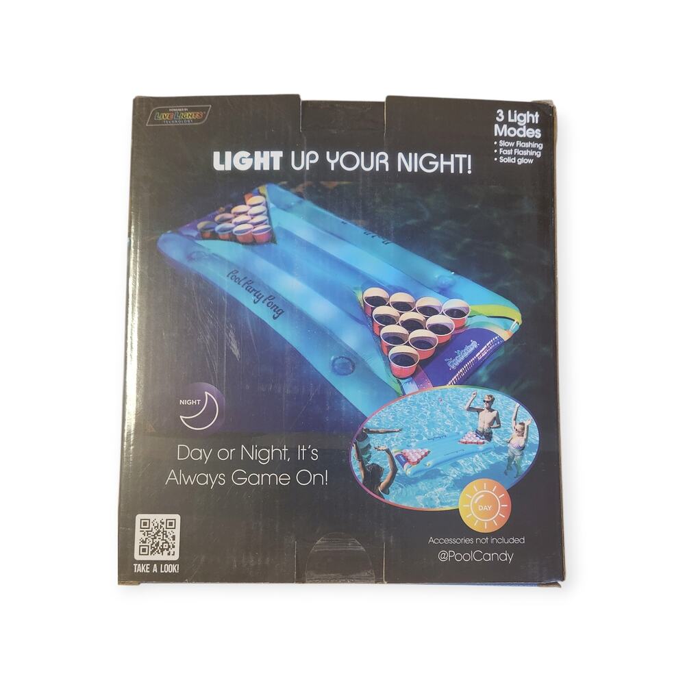 Illuminated LED Light Up Party Pong PoolCandy Inflatable Game New In Box - Picture 2 of 4